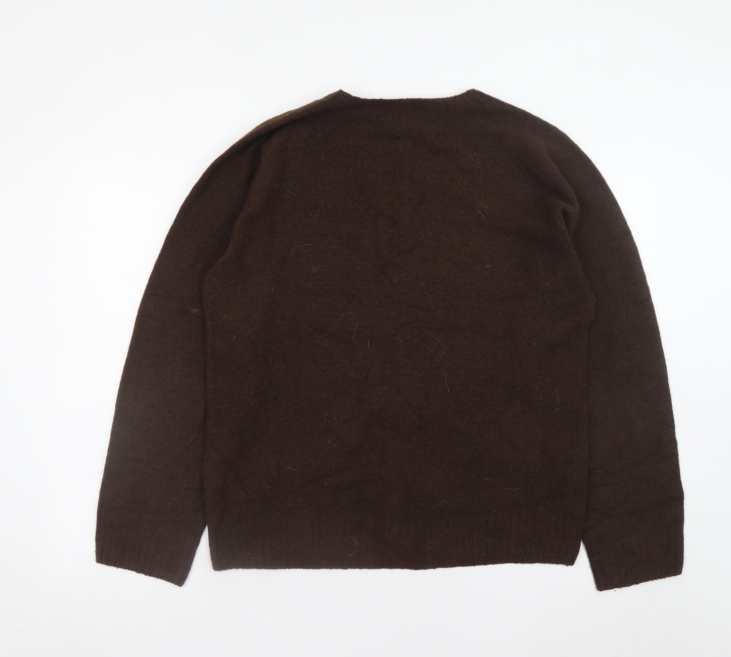 Uniqlo Women’s Brown Crew Neck Wool Blend Pullover Jumper M