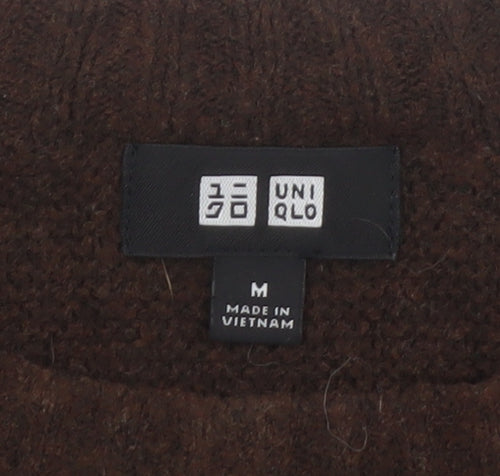 Uniqlo Women’s Brown Crew Neck Wool Blend Pullover Jumper M