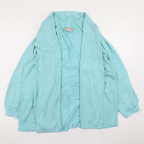 Wallis Women's Blue Size 14 Open Cardigan Knit Long Sleeve