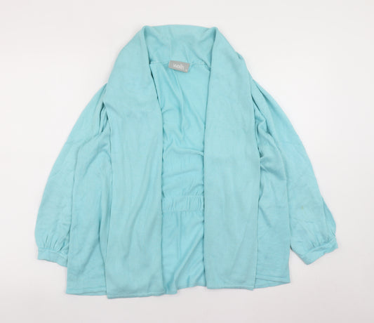 Wallis Women's Blue Size 14 Open Cardigan Knit Long Sleeve