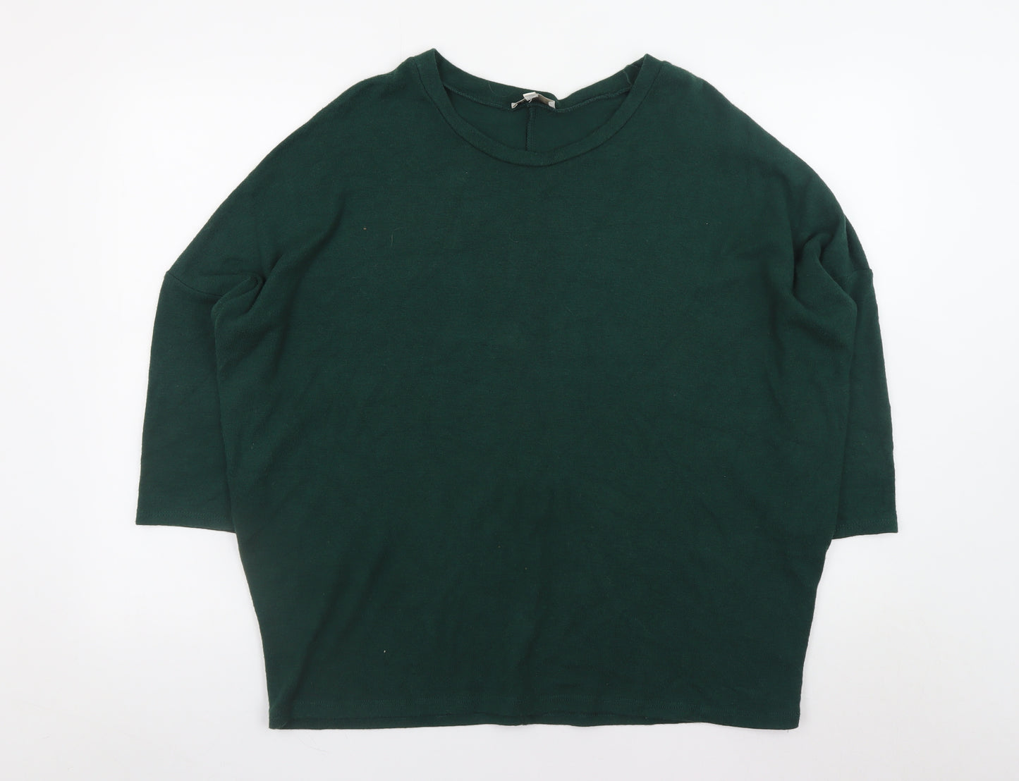 Apricot Women’s Green 3/4 Sleeve Relaxed Knit Pullover Jumper S