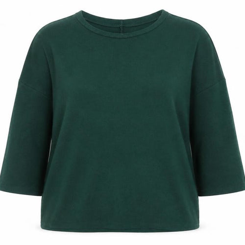 Apricot Women’s Green 3/4 Sleeve Relaxed Knit Pullover Jumper S