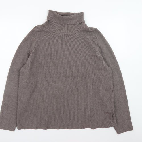 Marks and Spencer Women Brown XL Roll Neck Knit Jumper