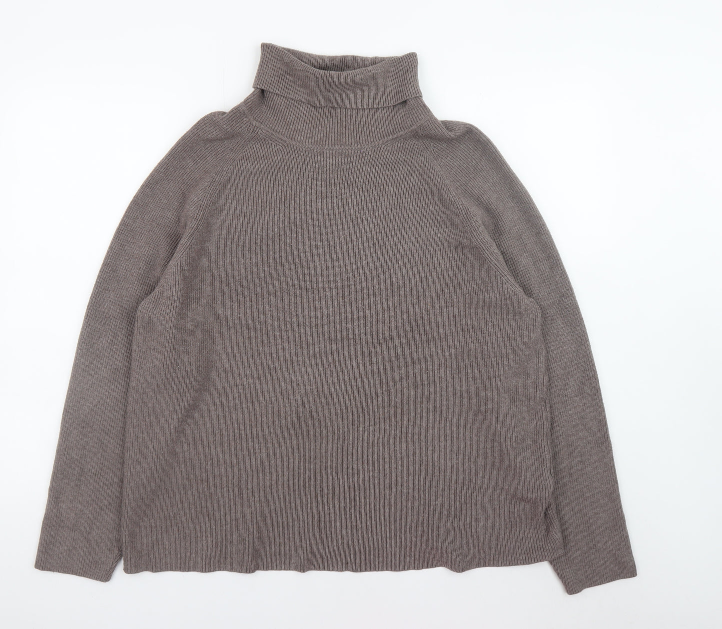 Marks and Spencer Women Brown XL Roll Neck Knit Jumper