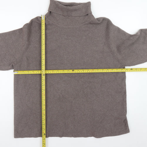 Marks and Spencer Women Brown XL Roll Neck Knit Jumper