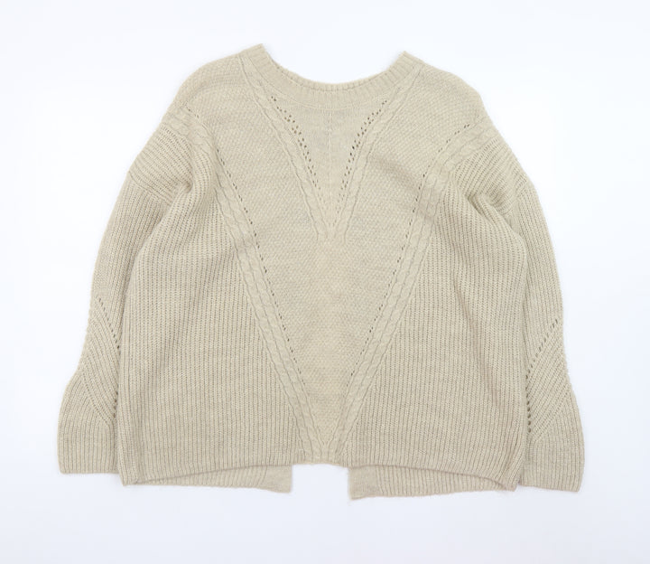 Tu Women’s Beige Cable-Knit Button Cardigan Size 20