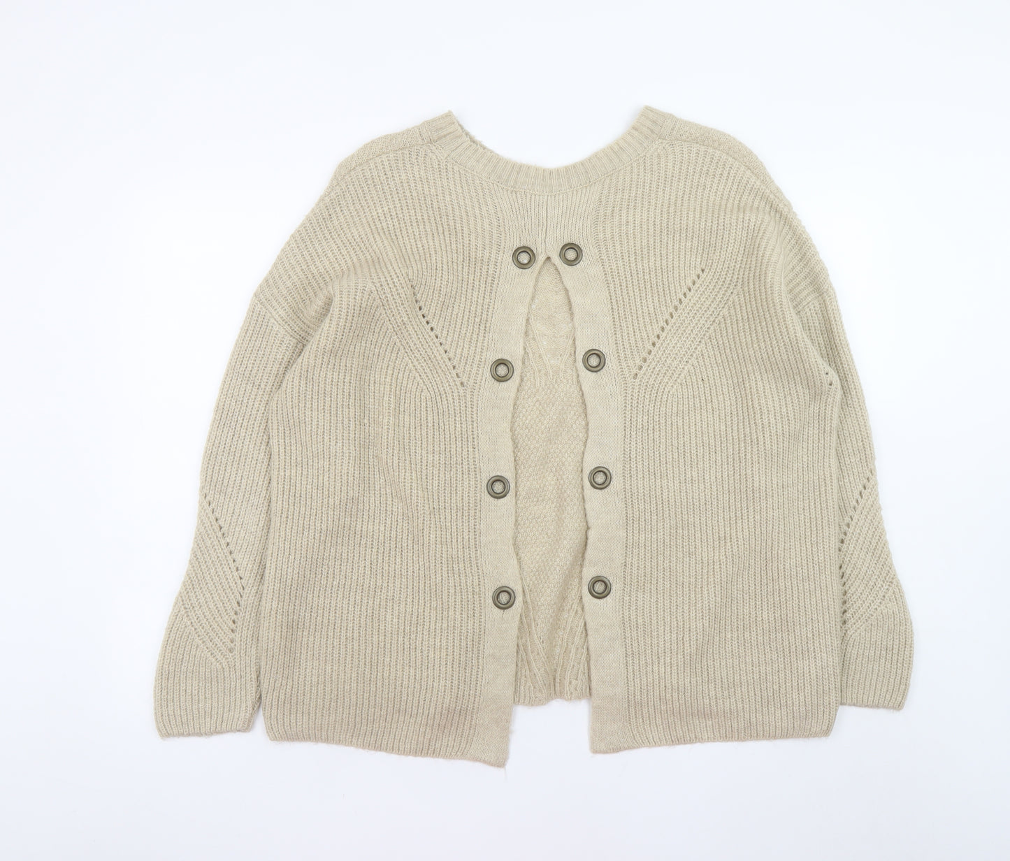 Tu Women’s Beige Cable-Knit Button Cardigan Size 20