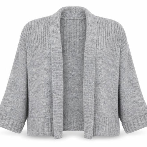 Marks and Spencer Women’s Grey Chunky Knit Open Cardigan Size 14