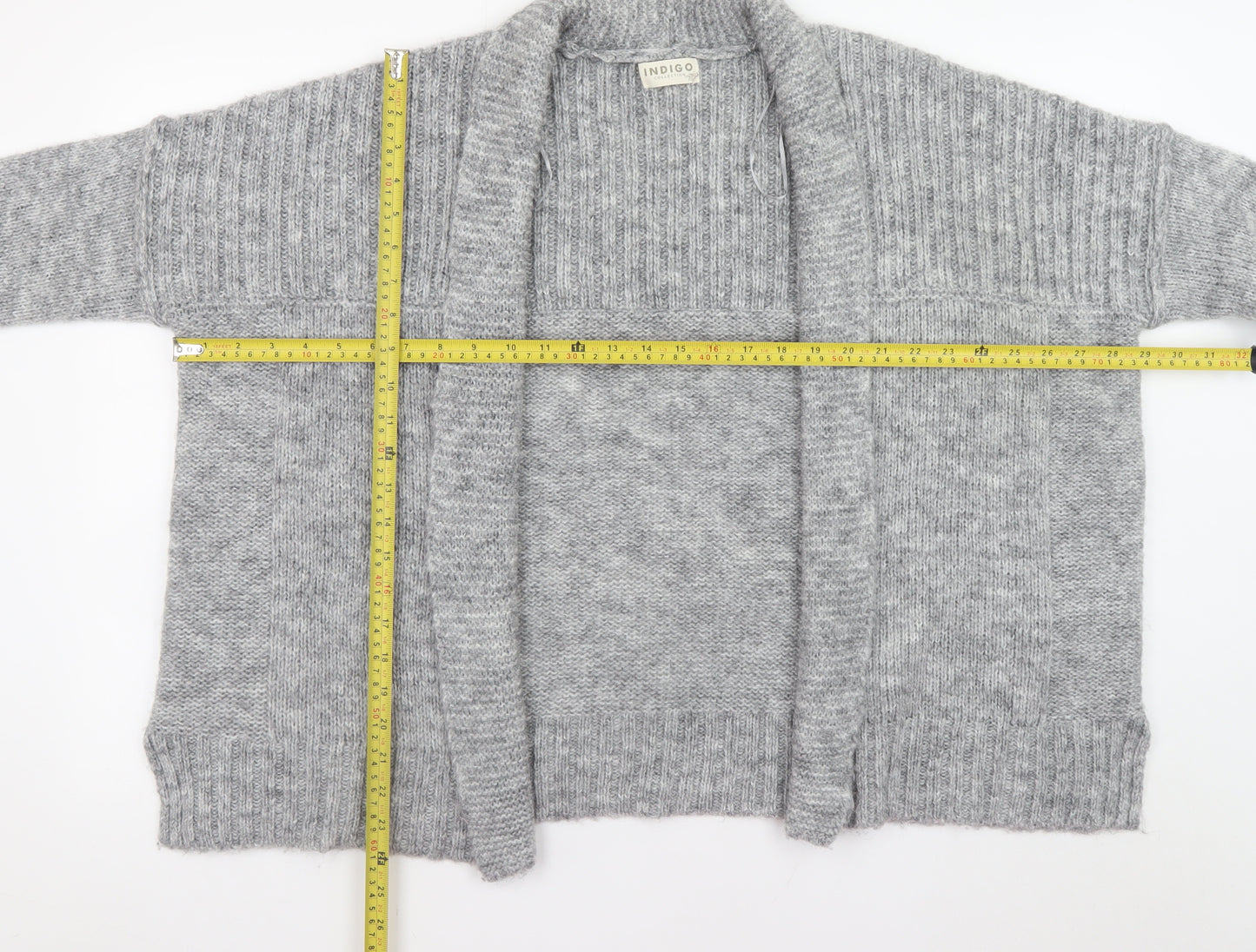 Marks and Spencer Women’s Grey Chunky Knit Open Cardigan Size 14