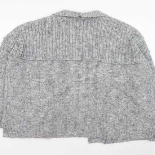 Marks and Spencer Women’s Grey Chunky Knit Open Cardigan Size 14