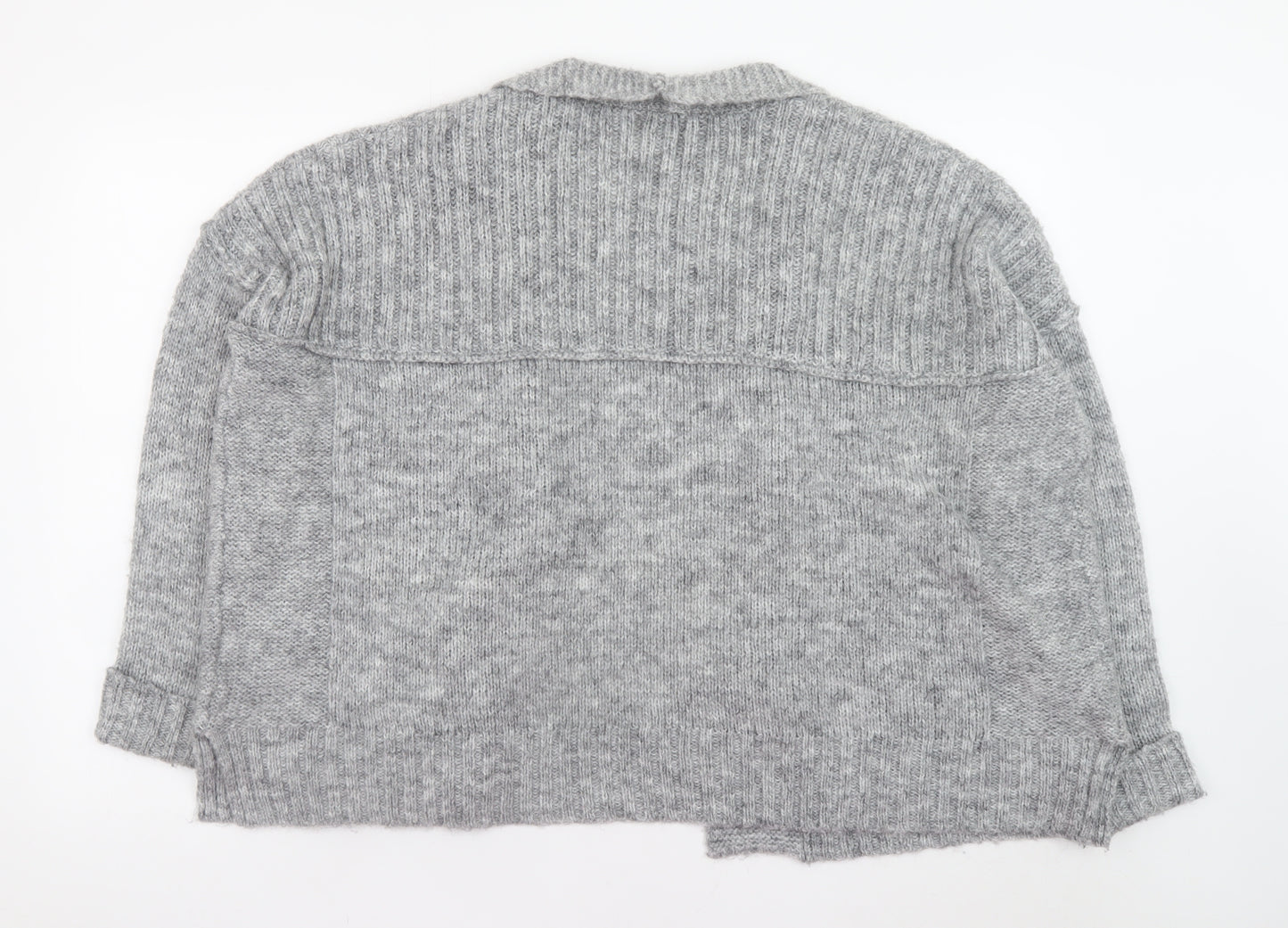 Marks and Spencer Women’s Grey Chunky Knit Open Cardigan Size 14