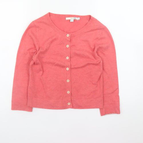 Boden Women Pink Cotton Cardigan UK 10 Long Sleeve Knit Jumper