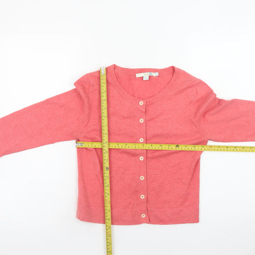 Boden Women Pink Cotton Cardigan UK 10 Long Sleeve Knit Jumper