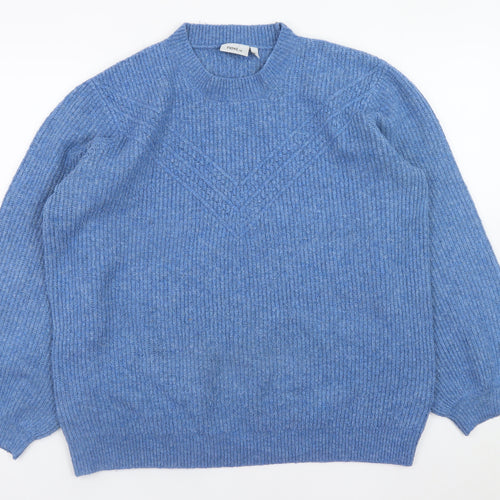 Next Women Blue Crew Neck Cable-Knit Jumper Size 16