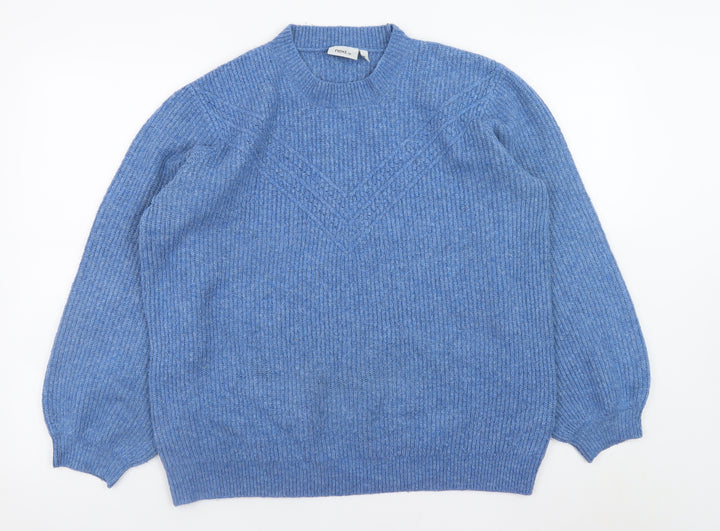 Next Women Blue Crew Neck Cable-Knit Jumper Size 16