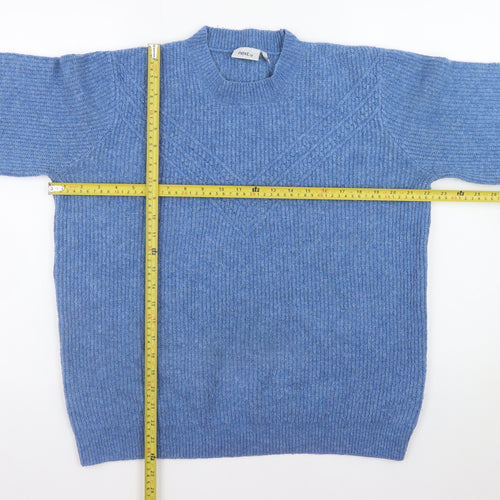 Next Women Blue Crew Neck Cable-Knit Jumper Size 16