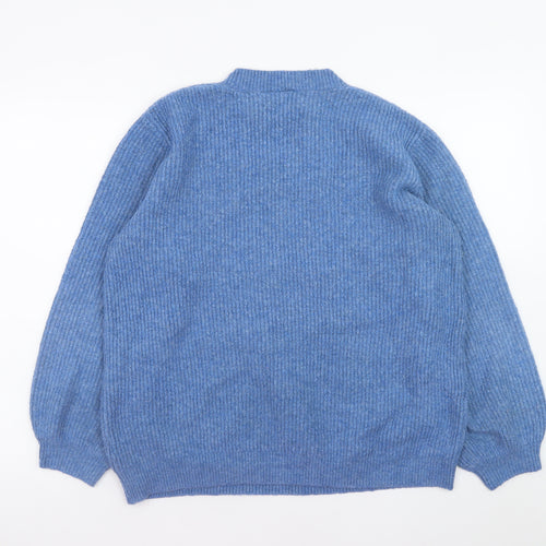 Next Women Blue Crew Neck Cable-Knit Jumper Size 16