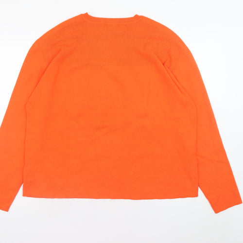 Marks and Spencer Women Orange XL Button Shoulder Long Sleeve Jumper