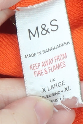 Marks and Spencer Women Orange XL Button Shoulder Long Sleeve Jumper