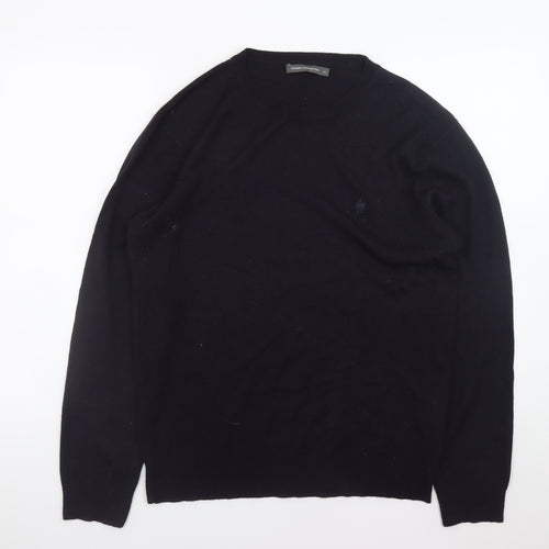 French Connection Men's Black Wool Crew Neck Jumper Size M
