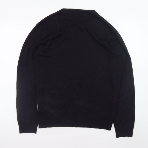 French Connection Men's Black Wool Crew Neck Jumper Size M