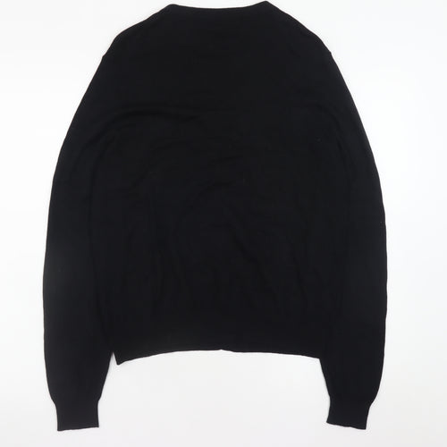 Marks and Spencer Women's Black Cardigan Size 16 Knit Crew Neck