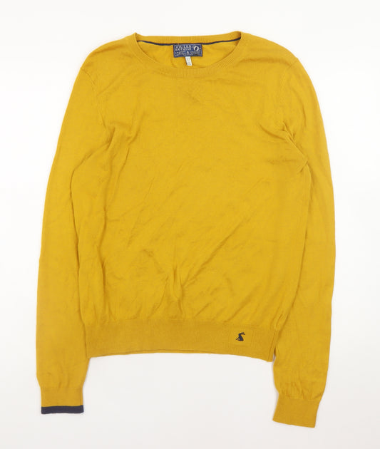 Joules Mens Yellow Cotton Crew Neck Jumper L Knit Pullover