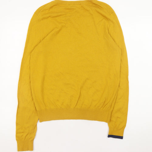 Joules Mens Yellow Cotton Crew Neck Jumper L Knit Pullover