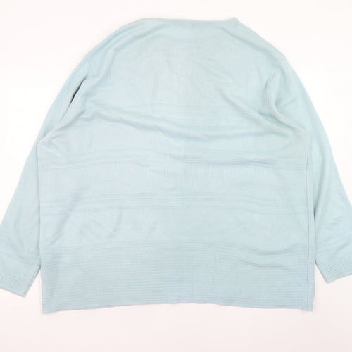 Berkertex Womens Blue Pullover Jumper Size 22 Acrylic Knit