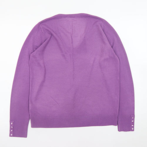Marks and Spencer Men’s Purple V-Neck Classic Knit Jumper L