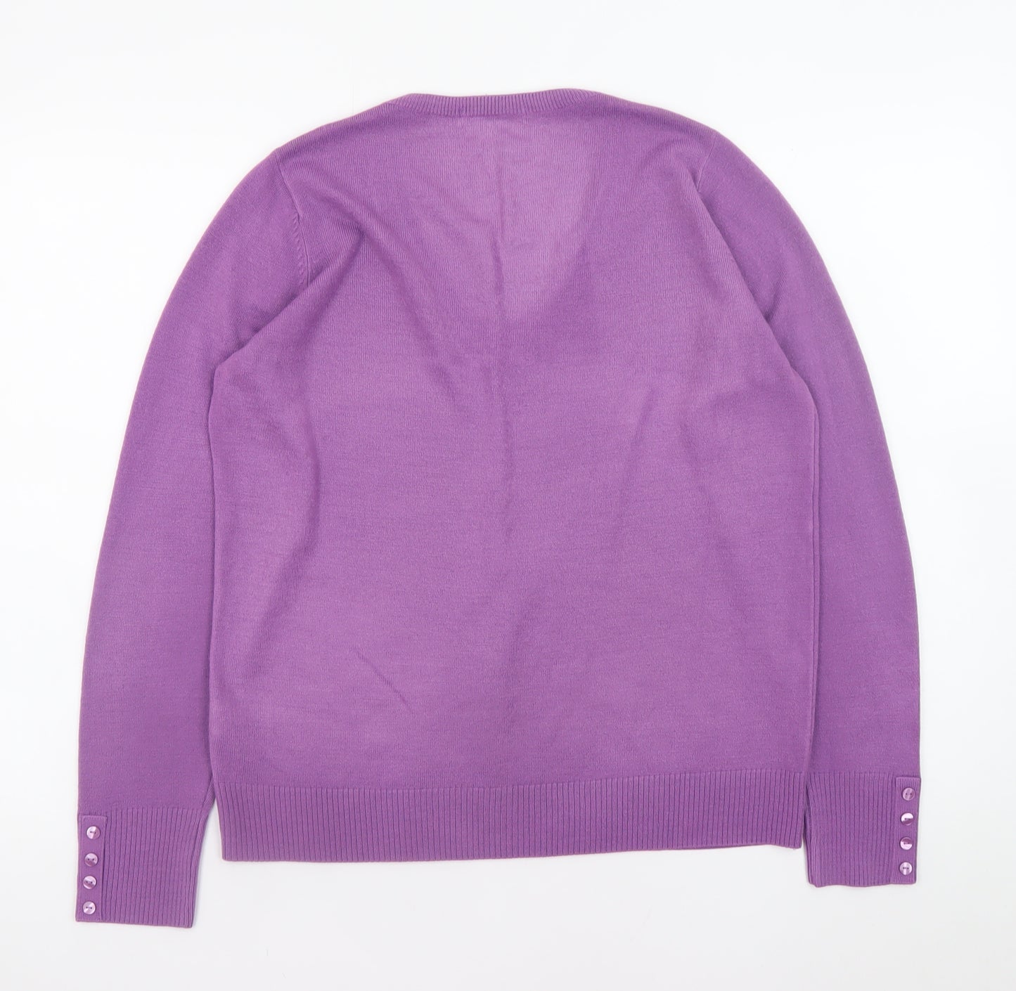 Marks and Spencer Men’s Purple V-Neck Classic Knit Jumper L