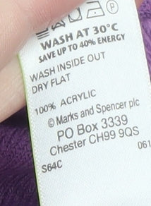 Marks and Spencer Men’s Purple V-Neck Classic Knit Jumper L