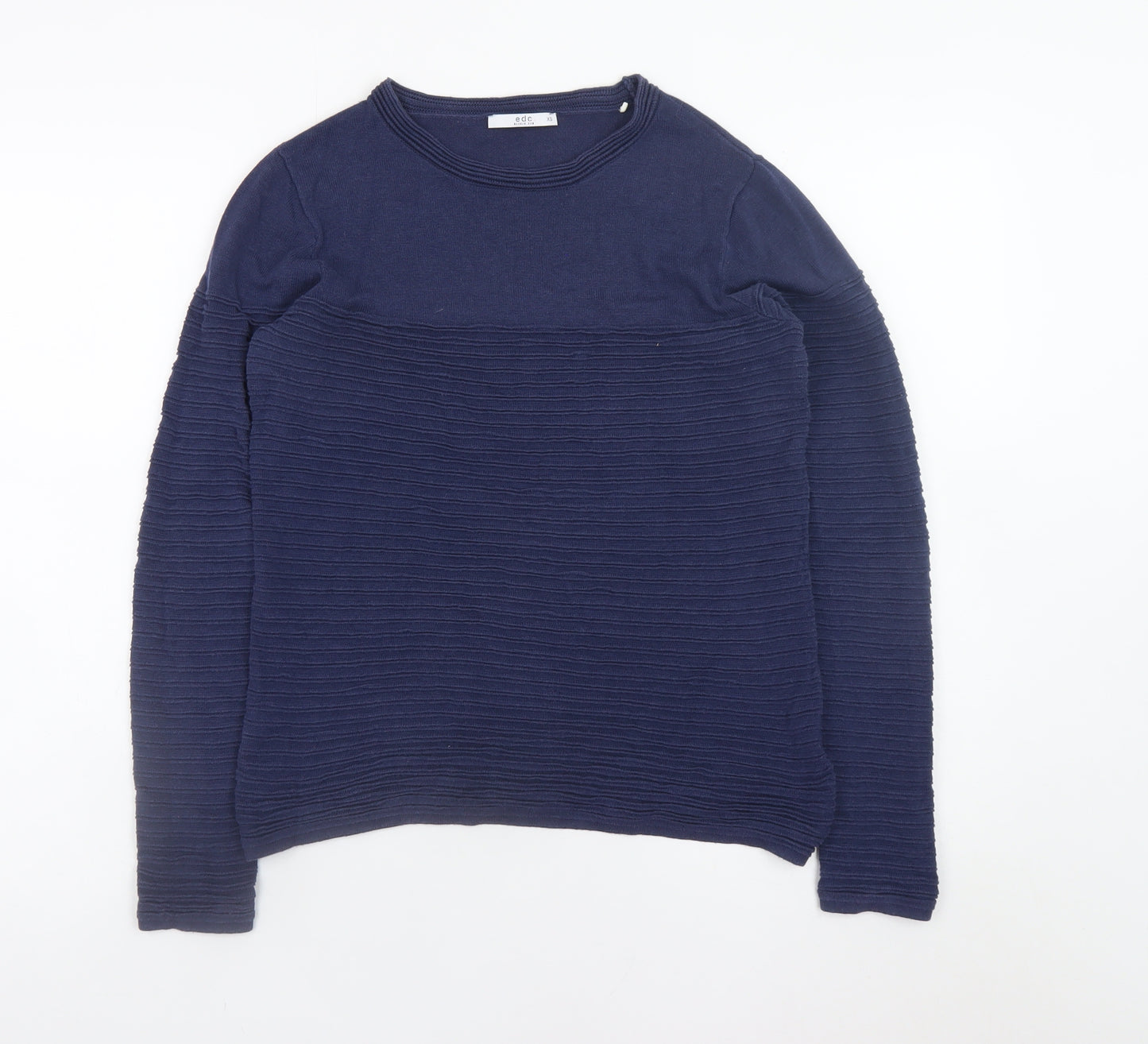 edc Womens Blue XS Crew Neck Knit Pullover Jumper