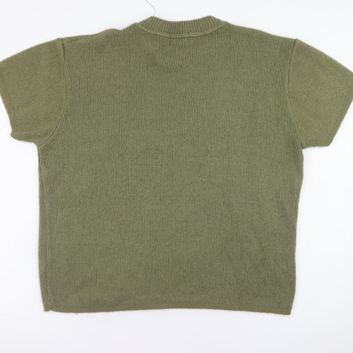 boohooMAN Men's Green XS Short Sleeve Knit Pullover Jumper