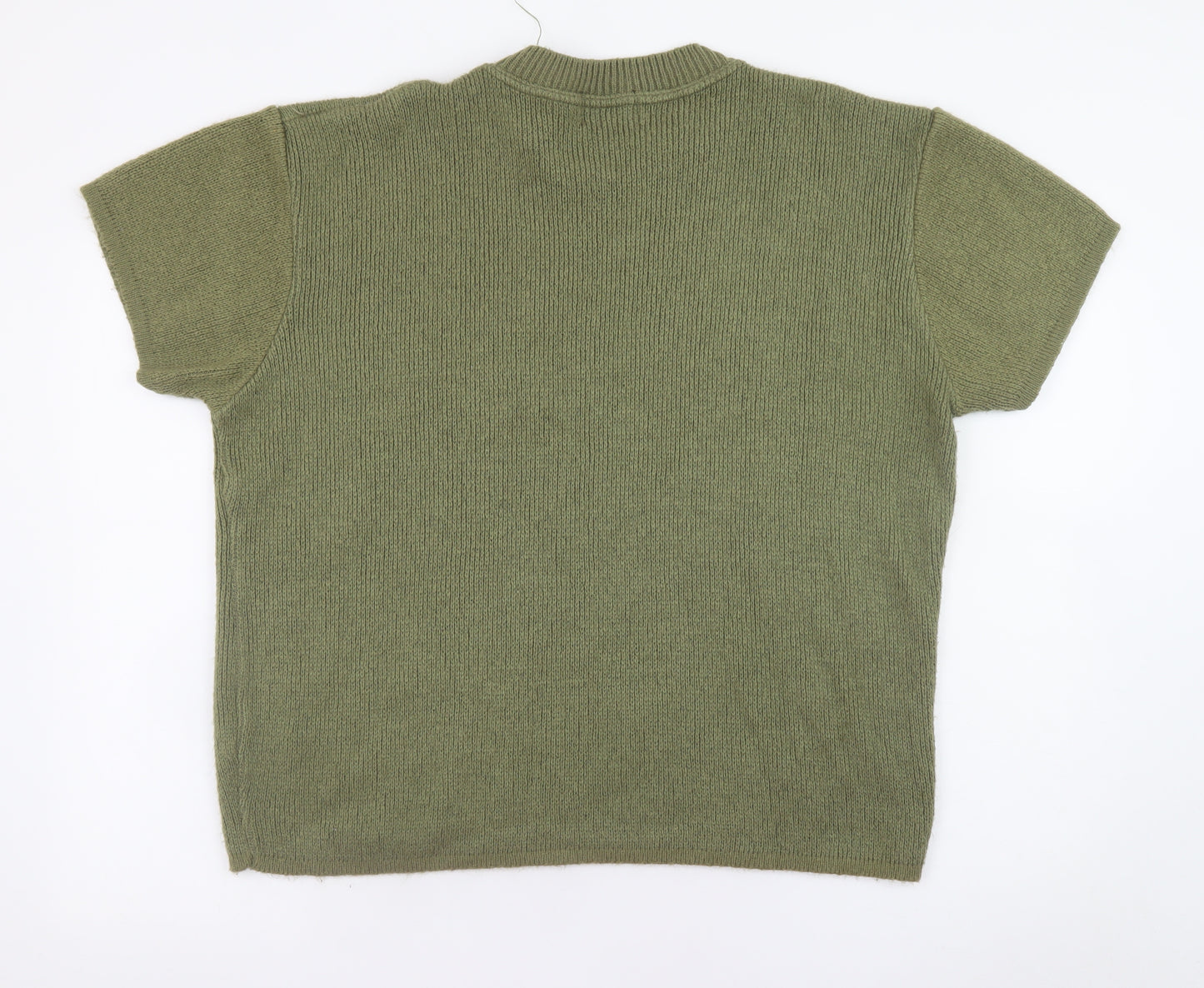 boohooMAN Men's Green XS Short Sleeve Knit Pullover Jumper