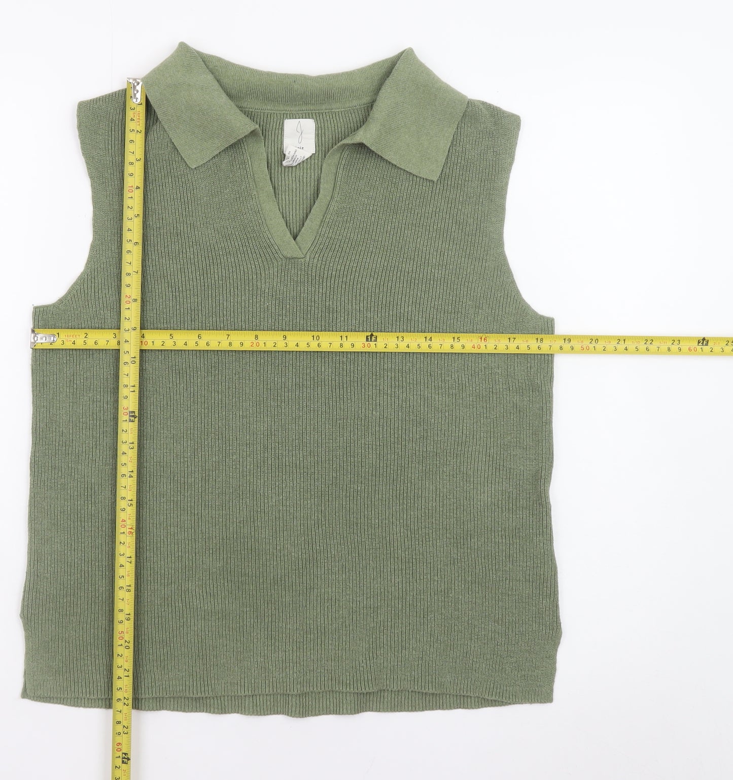 Joie Women's Green Collared Sleeveless Knit Tank Top Size M
