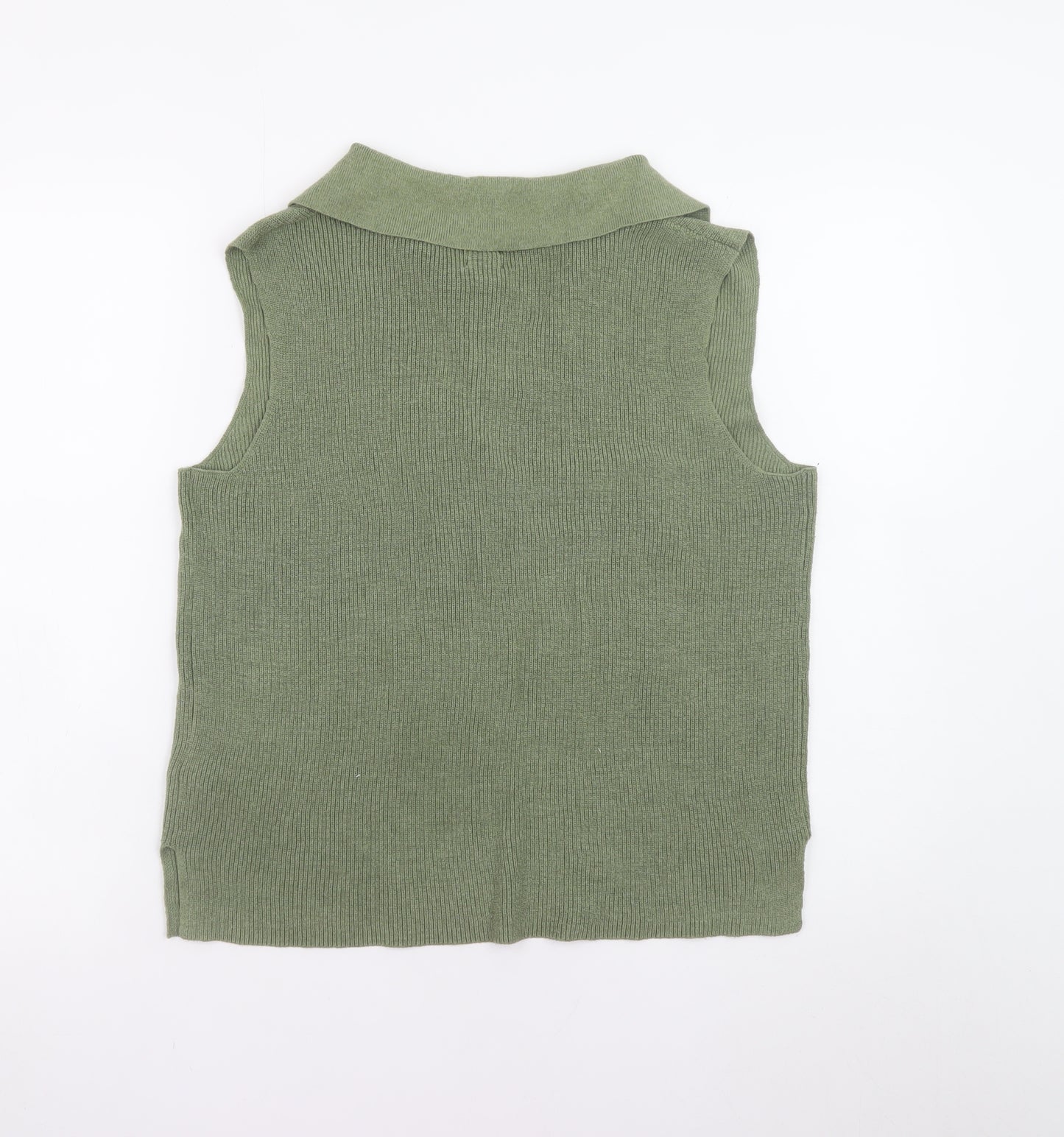 Joie Women's Green Collared Sleeveless Knit Tank Top Size M