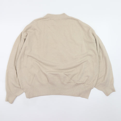 H&M Divided Women Beige Pullover Jumper Small Mock Neck Disney Graphic