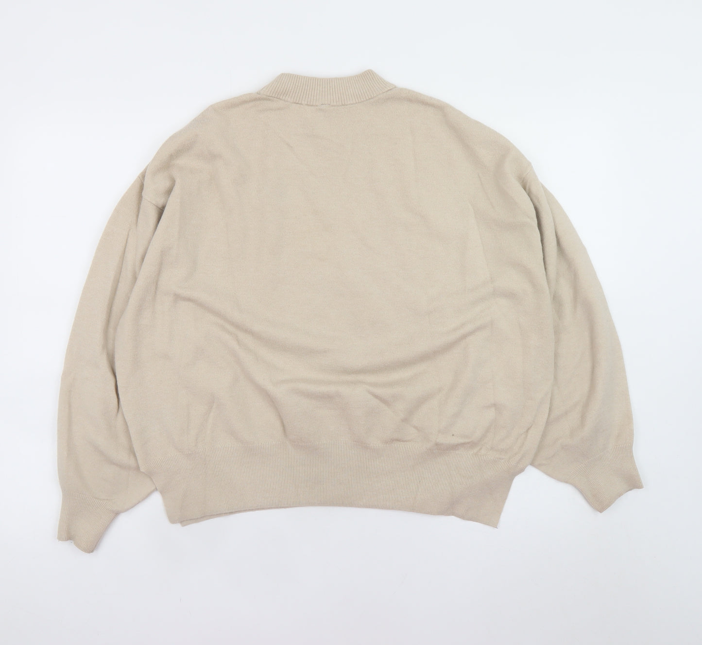 H&M Divided Women Beige Pullover Jumper Small Mock Neck Disney Graphic