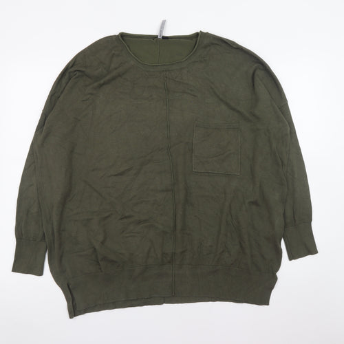Capsule Women's Green Plus Size 20/22 Relaxed Knit Pullover Jumper