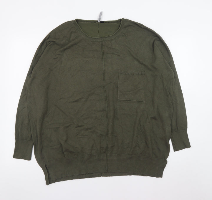 Capsule Women's Green Plus Size 20/22 Relaxed Knit Pullover Jumper