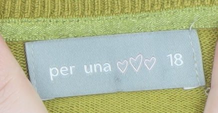 Marks and Spencer Per Una Women's Green Cardigan Size 18 Knit