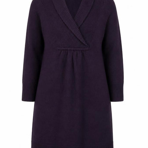 H&M Women’s Purple Jumper Dress Size 12 V-Neck Knit Acrylic