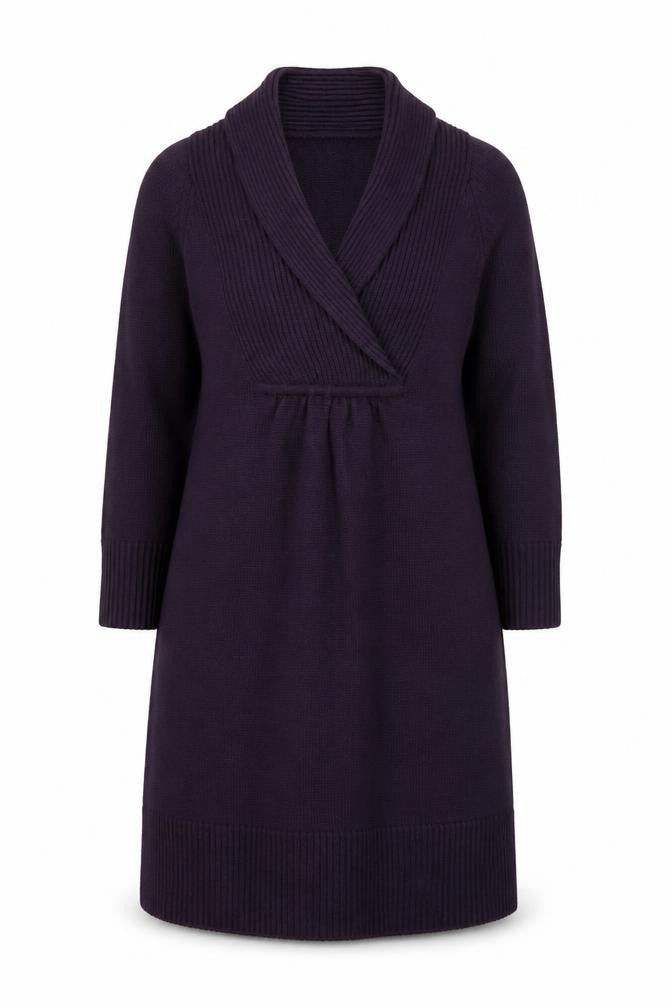 H&M Women’s Purple Jumper Dress Size 12 V-Neck Knit Acrylic