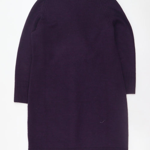 H&M Women’s Purple Jumper Dress Size 12 V-Neck Knit Acrylic