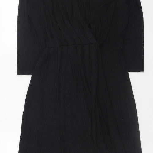 Phase Eight Women's Black Size 14 Knit Wrap Dress Long Sleeve