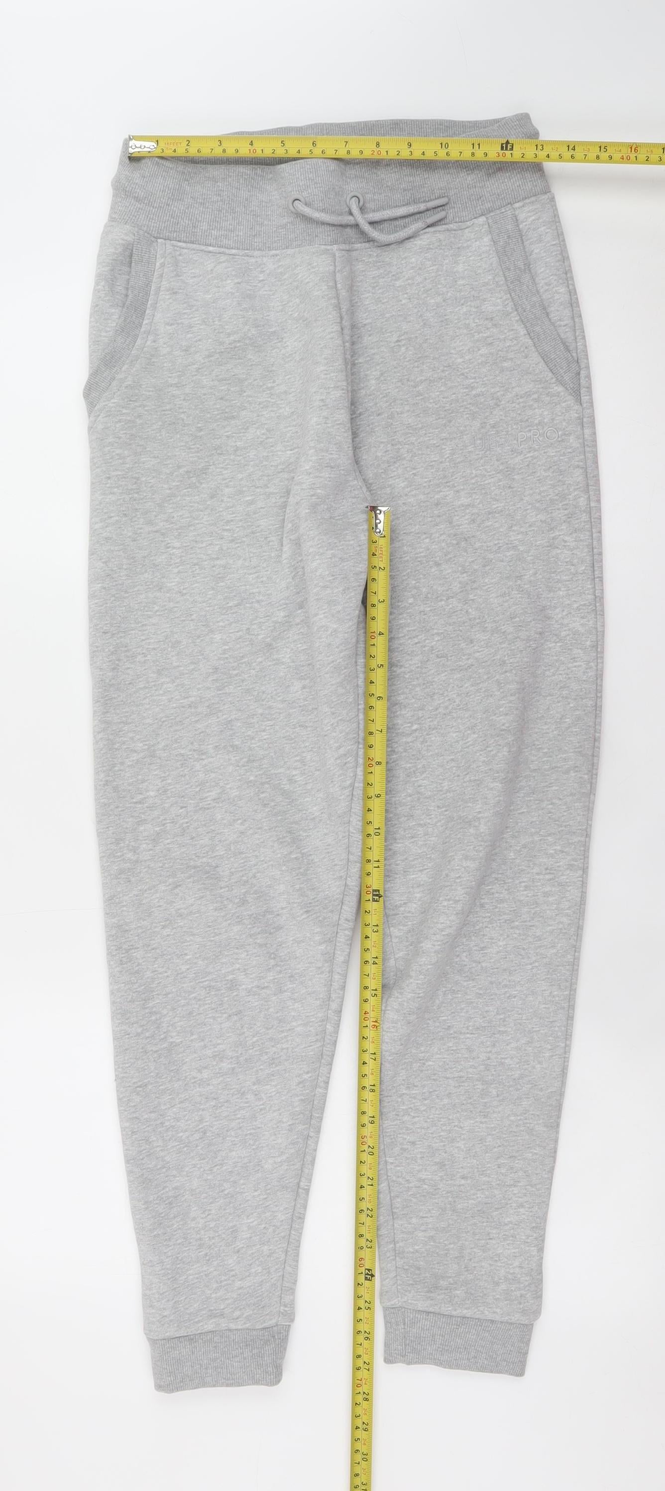 USA PRO Men's Grey Jogger Trousers S Regular Fit Casual