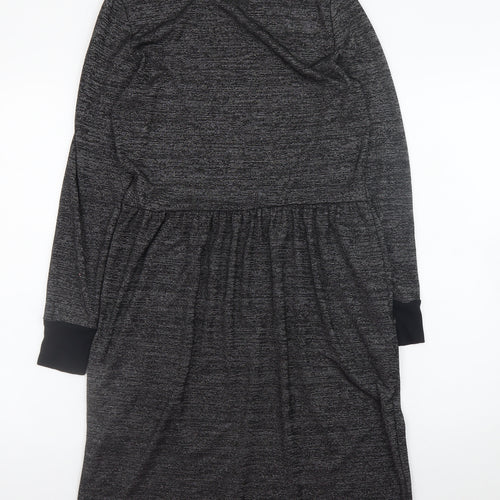 Marks and Spencer Women Grey Size 12 Knit Fit & Flare Dress