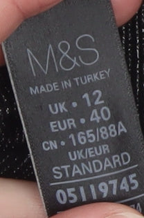 Marks and Spencer Women Grey Size 12 Knit Fit & Flare Dress