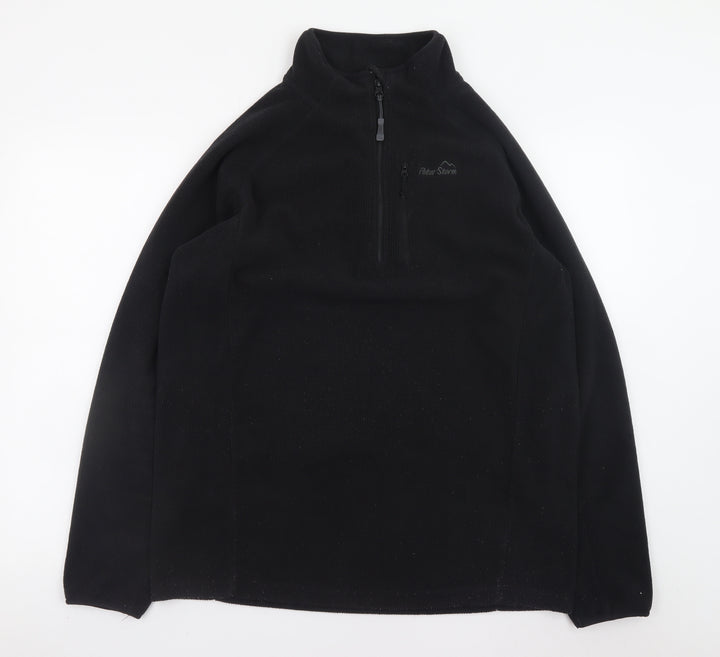 Peter Storm Men's Black Fleece 1/4 Zip Pullover Sweatshirt M